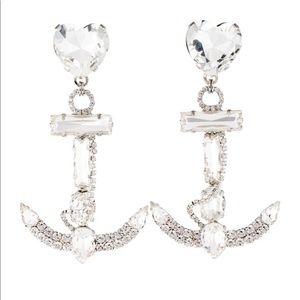 Alessandra Rich Crystal Anchor Clip On Earrings